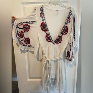 Free People Embroidered Mini Dress, Size Medium